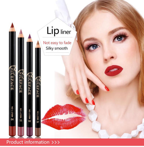 12 Colors Nude Lipstick Pencils Fashion Lip Makeup Pen Long Lasting Pigments Waterproof Matte Lip Liner Lipstick Pen Makeup Tool