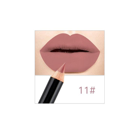 12 Colors Nude Lipstick Pencils Fashion Lip Makeup Pen Long Lasting Pigments Waterproof Matte Lip Liner Lipstick Pen Makeup Tool