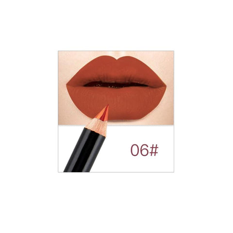 12 Colors Nude Lipstick Pencils Fashion Lip Makeup Pen Long Lasting Pigments Waterproof Matte Lip Liner Lipstick Pen Makeup Tool