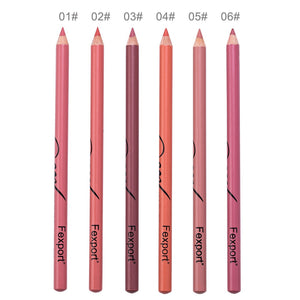 Fexport lipliner pen 6pcs/set sexy red rose gold lip contour pencil waterproof long lasting velvet matte lipstick liner MN108