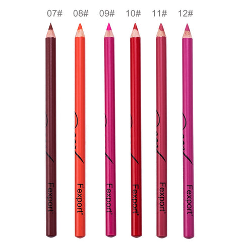 Fexport lipliner pen 6pcs/set sexy red rose gold lip contour pencil waterproof long lasting velvet matte lipstick liner MN108