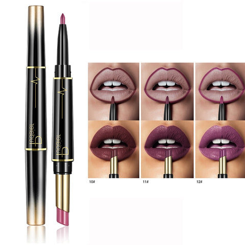 1PC Double Head Lip Liner Waterproof Moisturizing Lips Lipstick Long Lasting Colorled Matte Lip Pencil Cosmetic Dropshipping