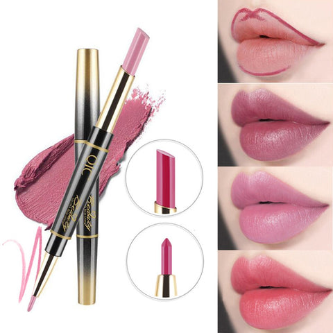 1PC 14 Colors Double Side Lipstick Pencil Moisturizer Smooth Lip Stick Long Lasting Waterproof Matte Lip Liner