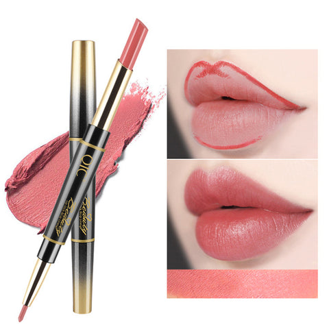 1PC 14 Colors Double Side Lipstick Pencil Moisturizer Smooth Lip Stick Long Lasting Waterproof Matte Lip Liner