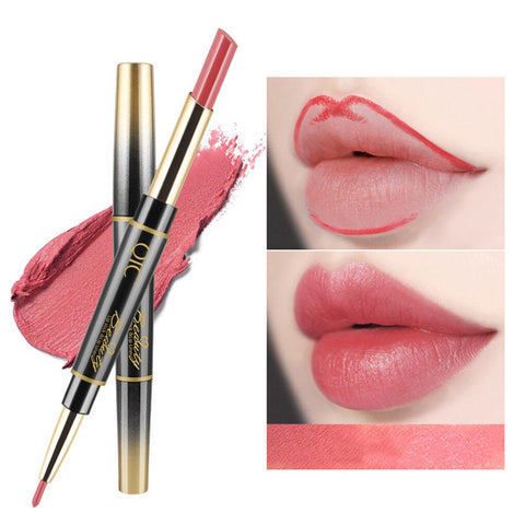 1PC 14 Colors Double Side Lipstick Pencil Moisturizer Smooth Lip Stick Long Lasting Waterproof Matte Lip Liner