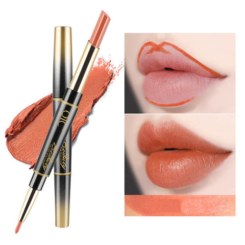 1PC 14 Colors Double Side Lipstick Pencil Moisturizer Smooth Lip Stick Long Lasting Waterproof Matte Lip Liner