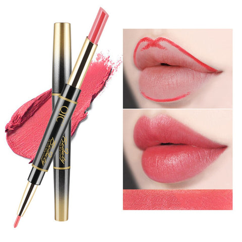 1PC 14 Colors Double Side Lipstick Pencil Moisturizer Smooth Lip Stick Long Lasting Waterproof Matte Lip Liner