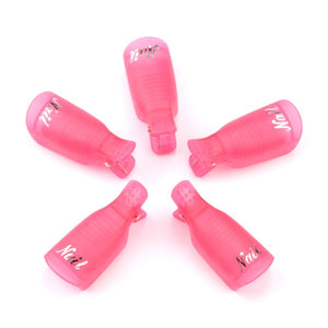 Plastic Nail Art Soak Off Cap Clips UV Gel Polish Remover Wrap Tool Fluid for Removal of Varnish Manicure Tools