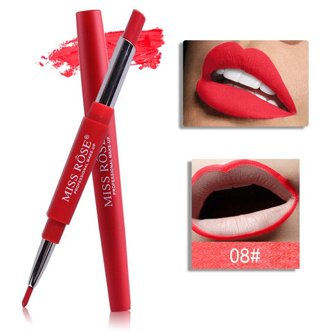 MISS ROSE Most Popular Color Number 01#-06# 2 In 1 Lip Liner Pencil Lipstick Makeup Waterproof Lipliner Pen Makeup Set TSLM2