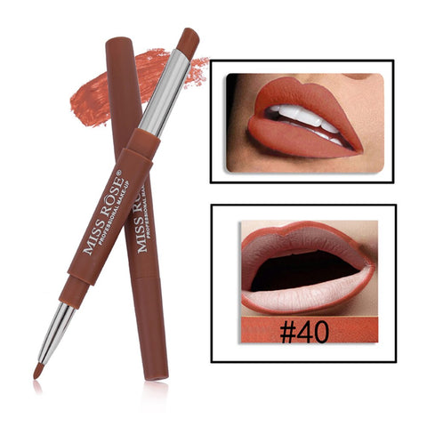 MISS ROSE Most Popular Color Number 01#-06# 2 In 1 Lip Liner Pencil Lipstick Makeup Waterproof Lipliner Pen Makeup Set TSLM2