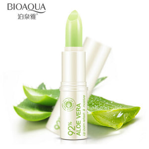 BIOAQUA Natural Aloe Moisturizing Lip Balm Colorless Refine Repair Lip Wrinkles for Woman Winter Lip Care 1 Pcs