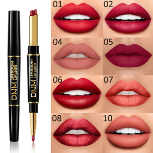 12 Colors Lasting Lip Liner Matte Lipstick Double Head Lip Pencil and Moisturizing Lipsticks Makeup Cosmetics TSLM2