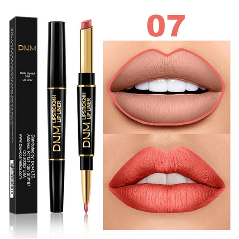 12 Colors Lasting Lip Liner Matte Lipstick Double Head Lip Pencil and Moisturizing Lipsticks Makeup Cosmetics TSLM2