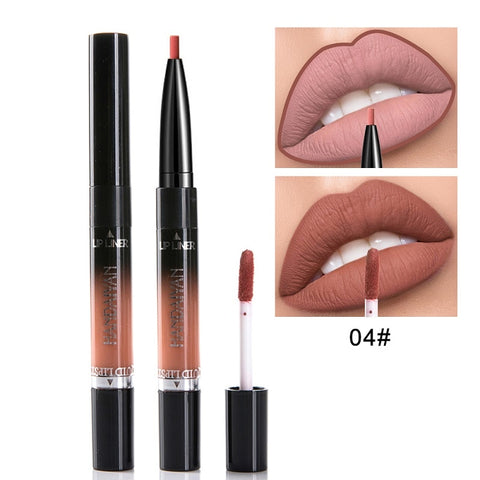 2019 HANDAIYAN 2 In 1 Lip Liner Matte Lip Pencil 14Color Waterproof Nude Color Moisturizing Lipstick Long-lasting Lips Llipliner