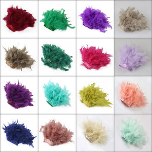 1Meter DIY Turkey feather ribbon Natural Dyed feathers Trim Height 15-18CM Wedding Dress Decoration Clothing Crafts