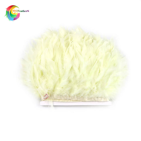 1Meter DIY Turkey feather ribbon Natural Dyed feathers Trim Height 15-18CM Wedding Dress Decoration Clothing Crafts