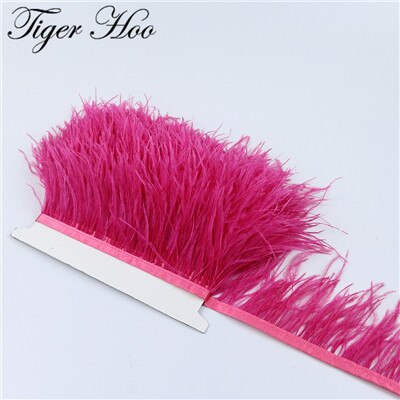 1meter DIY Dyed Ostrich feather ribbon fringe Width 8-11cm Wedding Dress Decoration Trim Clothing Sewing Accessories