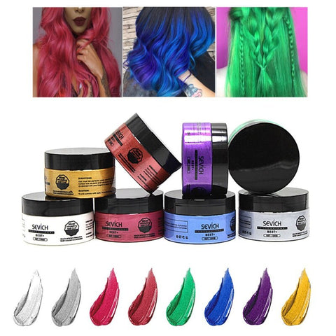 8 Colors Disposable Dyed Hair Wax Dye One-time Molding Paste Fashion Party Hairstyle Cream