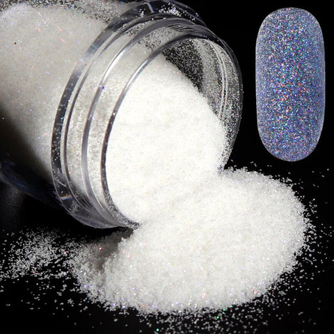 1 Box Black White Shiny Glitter Nail Dipping Powder Pigment Dust Laser Sugar Sequins Glitter DIY Nail Art Decorations Manicure