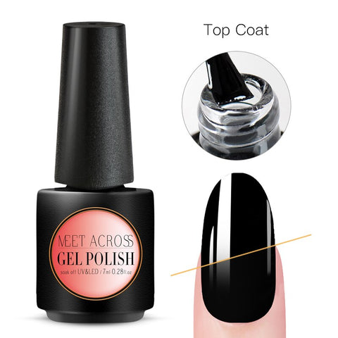 MEET ACROSS Nude Color Gel Nail Polish Semi Permanent UV Nail Gel Primer 7ml Gel Polish Manicure Soak Off Nail Art Gel Varnish