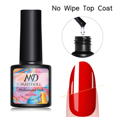 MAD DOLL Pure Colors UV Gel Polish Semi-permanent Soak Off UV Gel Varnish Long-lasting Gel Polish for Nail Art LED Gel Polish