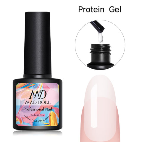 MAD DOLL Pure Colors UV Gel Polish Semi-permanent Soak Off UV Gel Varnish Long-lasting Gel Polish for Nail Art LED Gel Polish