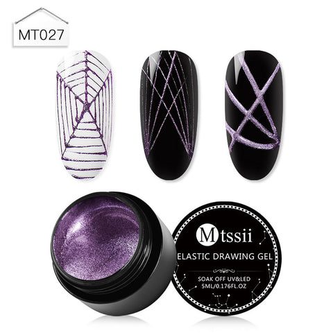 Mtssii Nail Spider Gel Web Painting Creative Nail Art UV Gel Wire Drawing Elasticity Point Line Soak Off Gel Spinner Varnishes