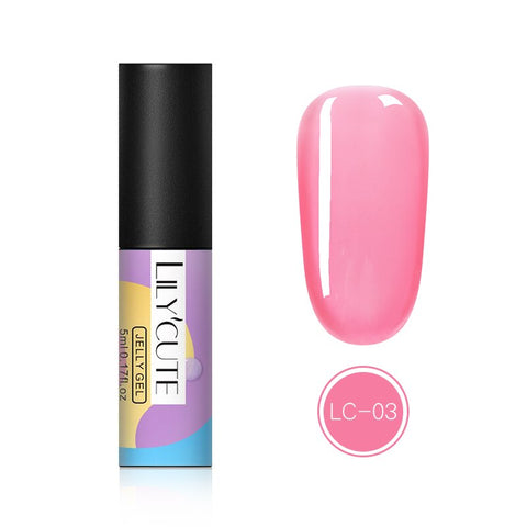 LILYCUTE Gel Nail Polish Pink Series Soak Off Semi Permanent Gel Long Lasting UV Lamp Gel Nail Varnish 5ml Glitter Nail Gel