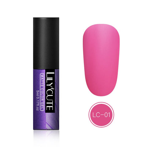 LILYCUTE Gel Nail Polish Pink Series Soak Off Semi Permanent Gel Long Lasting UV Lamp Gel Nail Varnish 5ml Glitter Nail Gel