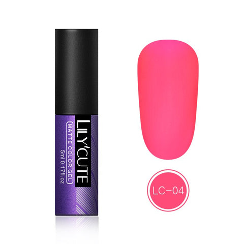 LILYCUTE Gel Nail Polish Pink Series Soak Off Semi Permanent Gel Long Lasting UV Lamp Gel Nail Varnish 5ml Glitter Nail Gel