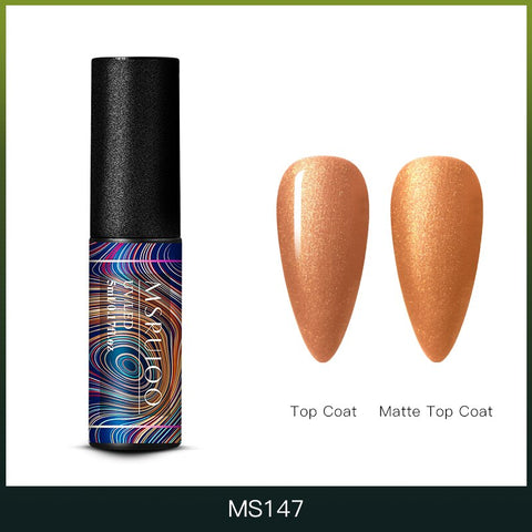 MSRUIOO 5ml Gel Nail Polish Semi Permanent Soak Off UV Gel Nail Art UV Gel Varnish Long Lasting Rose Gold Glitter Nail Polish