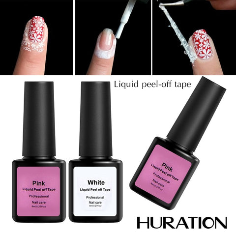 Huration Liquid Cuticle Remove Edge Latex 8ML Peel Off Pink White Protection Gel Defender Nail Polish Skin Care Clean Manicure