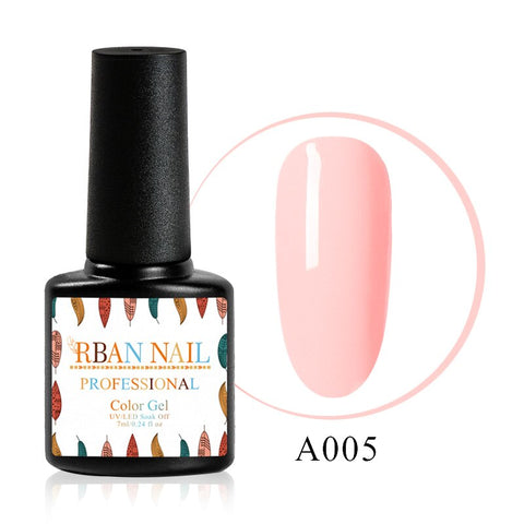 RBAN NAIL 7ml Pure Nail Gel Polish Soak Off UV LED Gel Lacquer Long Lasting Black White Pink Base Nail Gel Varnish Manicure