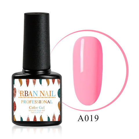 RBAN NAIL 7ml Pure Nail Gel Polish Soak Off UV LED Gel Lacquer Long Lasting Black White Pink Base Nail Gel Varnish Manicure