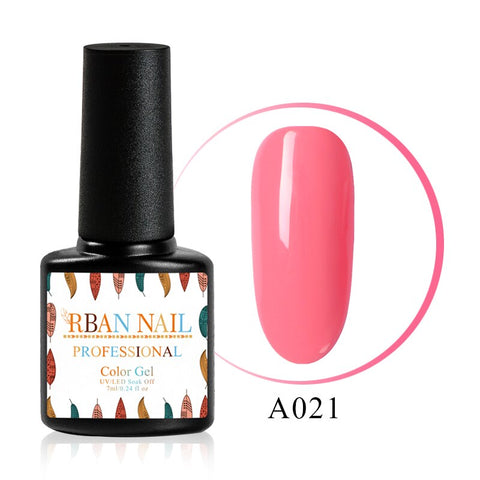 RBAN NAIL 7ml Pure Nail Gel Polish Soak Off UV LED Gel Lacquer Long Lasting Black White Pink Base Nail Gel Varnish Manicure