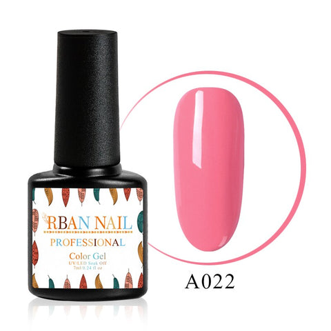 RBAN NAIL 7ml Pure Nail Gel Polish Soak Off UV LED Gel Lacquer Long Lasting Black White Pink Base Nail Gel Varnish Manicure