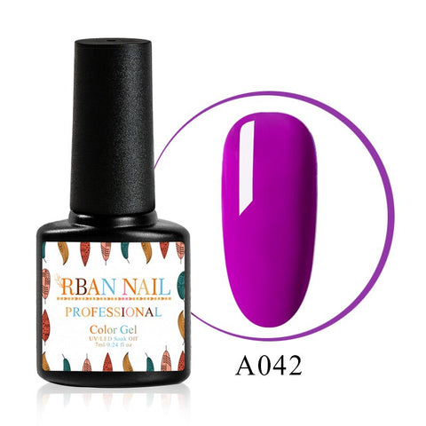 RBAN NAIL 7ml Pure Nail Gel Polish Soak Off UV LED Gel Lacquer Long Lasting Black White Pink Base Nail Gel Varnish Manicure