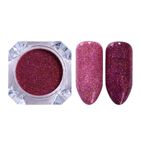 Nail Shimmer Powder Shining Rose Gold Metal Mirror Effect Nail Chrome Pigment Holographic Dust Nail Art Decoration Glitter