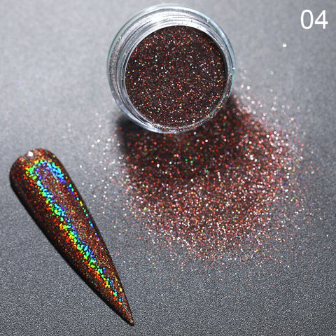 Nail Shimmer Powder Shining Rose Gold Metal Mirror Effect Nail Chrome Pigment Holographic Dust Nail Art Decoration Glitter