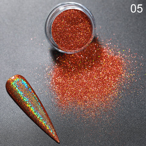 Nail Shimmer Powder Shining Rose Gold Metal Mirror Effect Nail Chrome Pigment Holographic Dust Nail Art Decoration Glitter