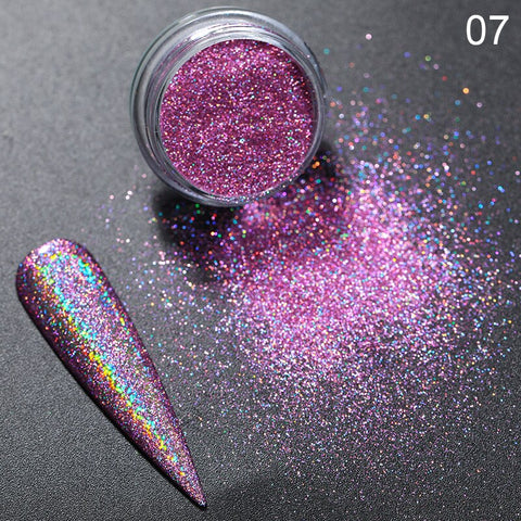 Nail Shimmer Powder Shining Rose Gold Metal Mirror Effect Nail Chrome Pigment Holographic Dust Nail Art Decoration Glitter