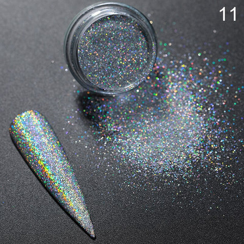 Nail Shimmer Powder Shining Rose Gold Metal Mirror Effect Nail Chrome Pigment Holographic Dust Nail Art Decoration Glitter