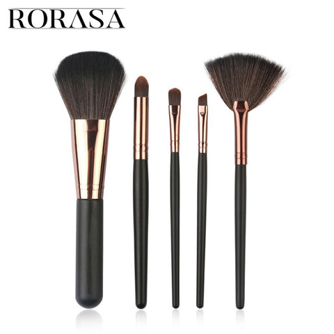 Makeup Brush Set 5 pcs 2 Color Wooden Handle Make Up Brushrs For Face Makeup Foundation Power Eyeshadow Fan Shape Beauty Tools