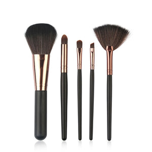 Makeup Brush Set 5 Pcs 2 Color Wooden Handle Make Up Brushrs For Face Makeup Foundation Power Eyeshadow Fan-Shaped Beauty Tools