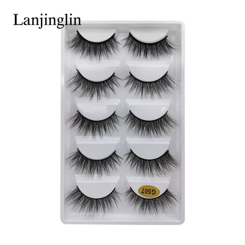 LANJINGLIN 1/3/5 pairs 3D mink hair false eyelashes natural long eye lashes wispy makeup eyelash extension sexy fake lash cilios