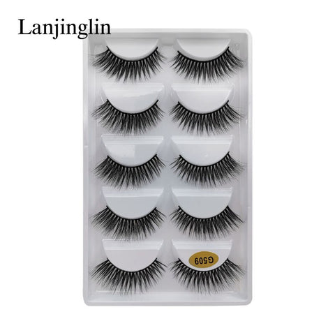 LANJINGLIN 1/3/5 pairs 3D mink hair false eyelashes natural long eye lashes wispy makeup eyelash extension sexy fake lash cilios