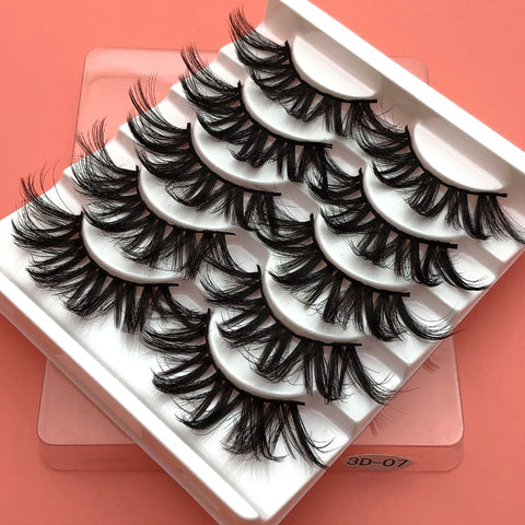 5Pairs 3D Mink Hair False Eyelashes Natural/Thick Long Eye Lashes Wispy Makeup Beauty Extension Tools