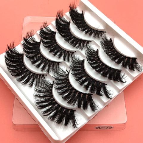 5Pairs 3D Mink Hair False Eyelashes Natural/Thick Long Eye Lashes Wispy Makeup Beauty Extension Tools