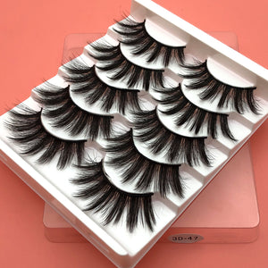 5Pairs 3D Mink Hair False Eyelashes Natural/Thick Long Eye Lashes Wispy Makeup Beauty Extension Tools