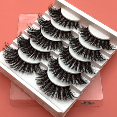 5Pairs 3D Mink Hair False Eyelashes Natural/Thick Long Eye Lashes Wispy Makeup Beauty Extension Tools